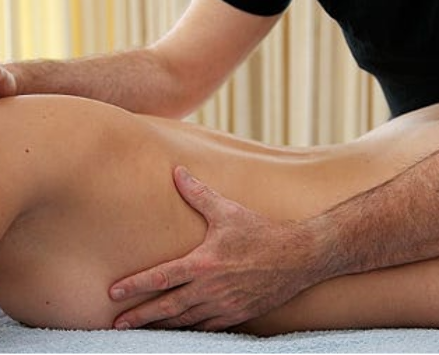 Hands on side and back